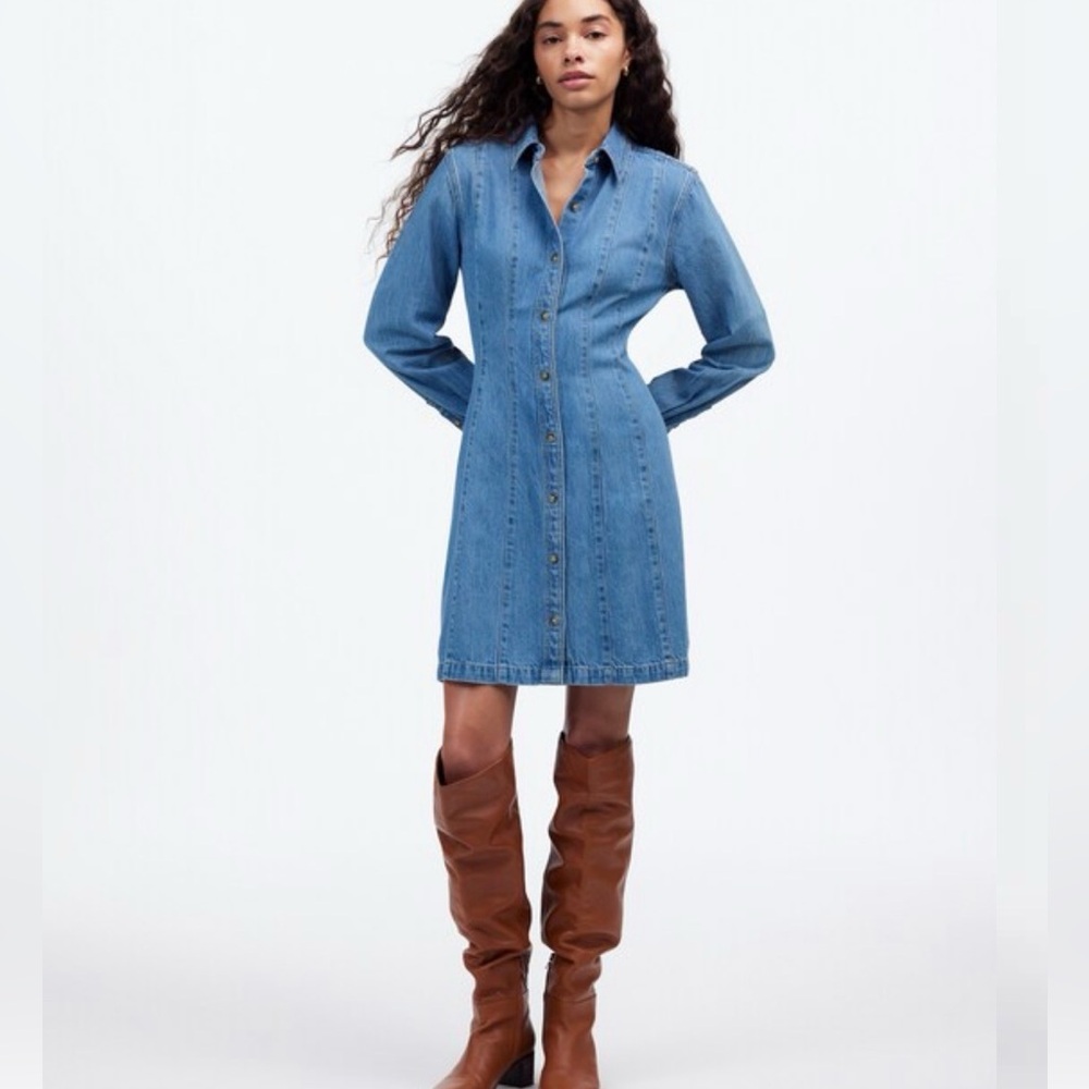 NWT  Madewell Seamed Mini Dress